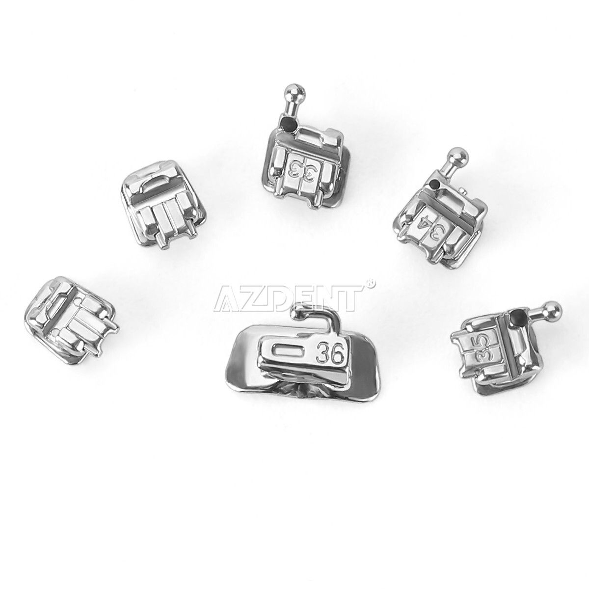 AZDENT Orthodontic Dental Self-ligating Bracket Braces Mini Roth 0.022 Hooks 345