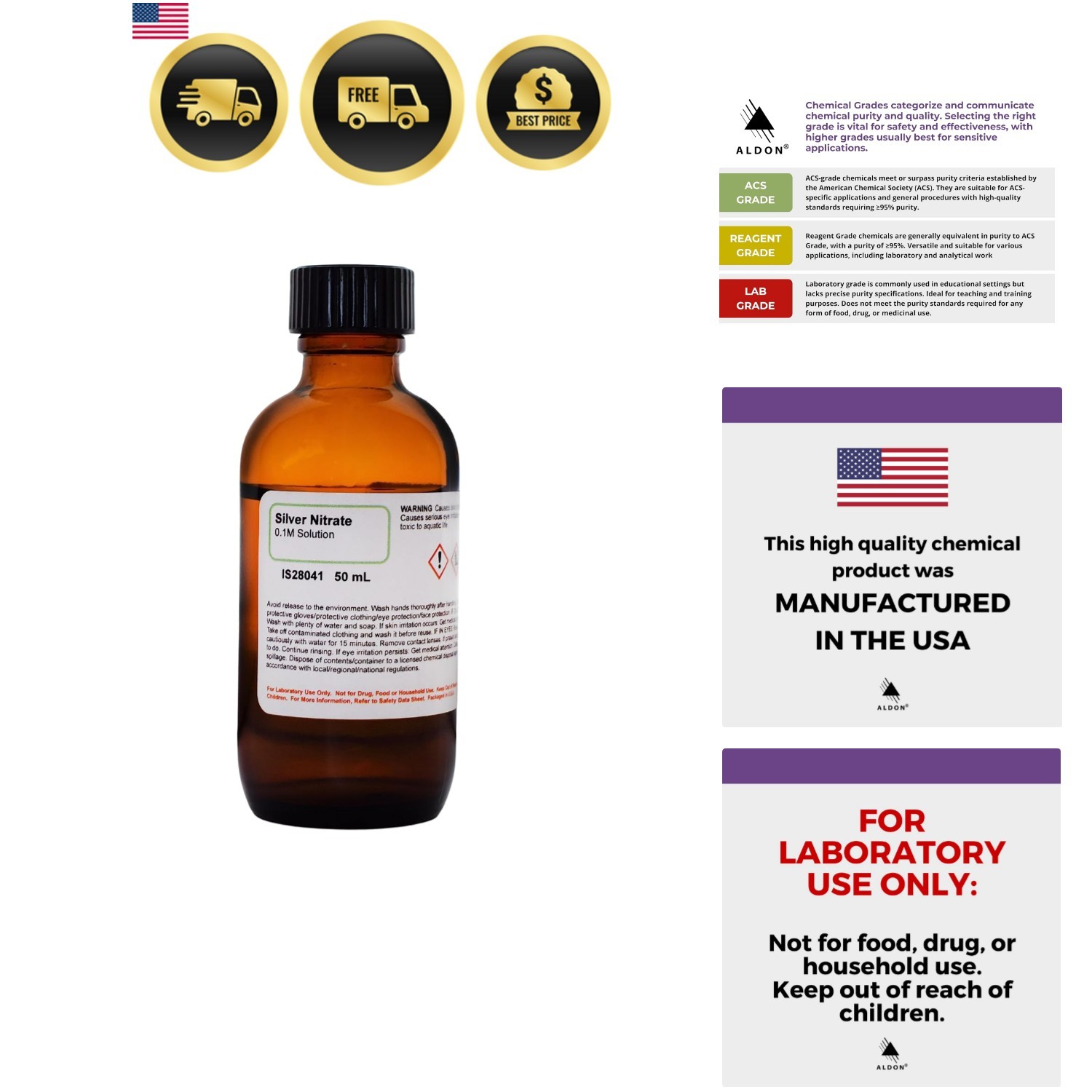 Silver Nitrate Solution, 0.1M, 50mL – The Curated Chemical Collection