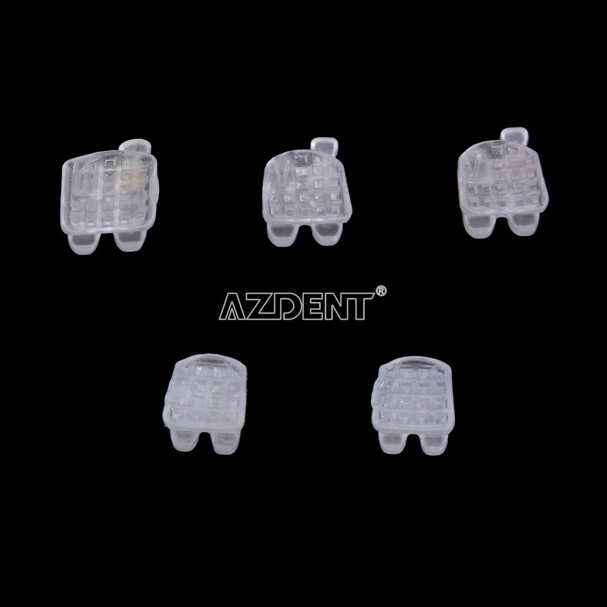 5X Dental Orthodontic Ceramic Brackets Braces Mesh Base 5*5 MBT.022 Hooks 345