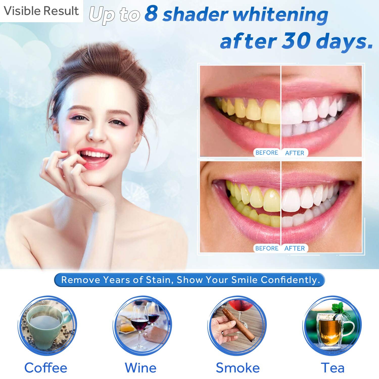 EZGO 10 Pack Teeth Whitening Gel Refills 22% Bleaching 0.1 Fl Oz (Pack of 10)