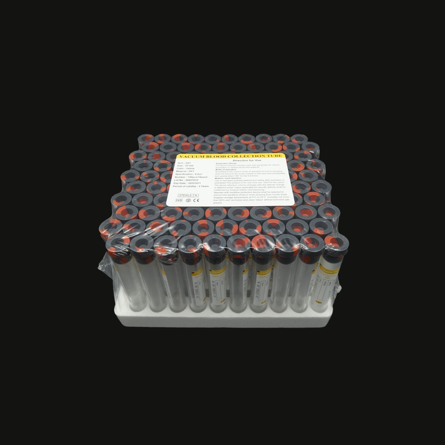 8.5ml Tiger Vacuum Blood Collection Tubes, SST Tube, 100/pack