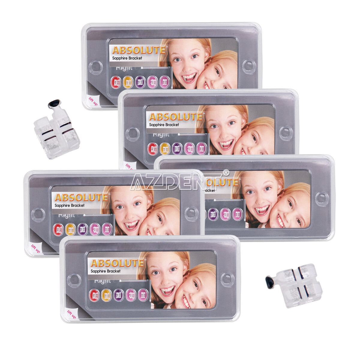 Dental Mini Roth/MBT 022 orthodontic Sapphire Ceramic Brackets with 3 4 5 Hooks