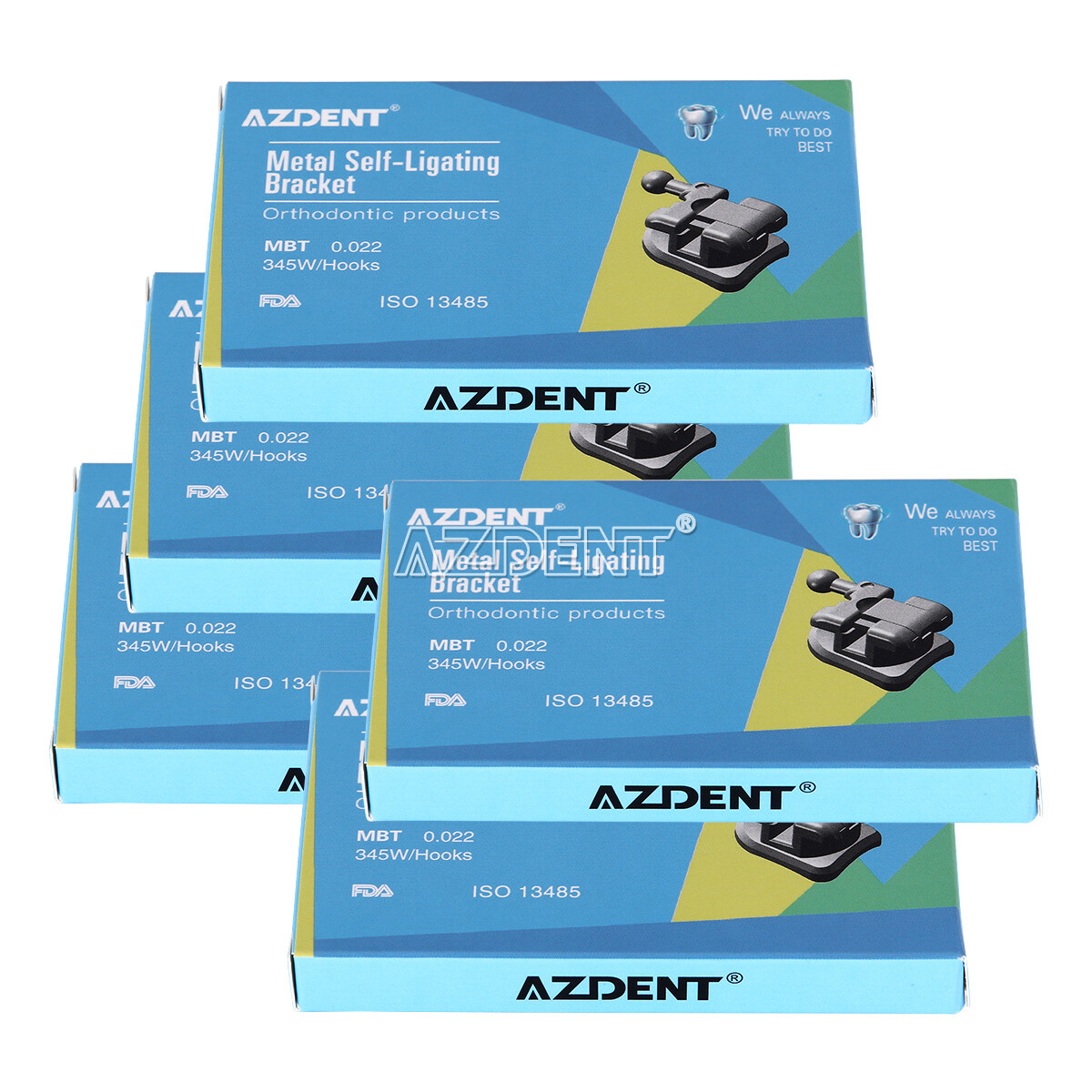 AZDENT Dental Orthodontic MIM Self Ligating Bracket Braces with Buccal Tubes