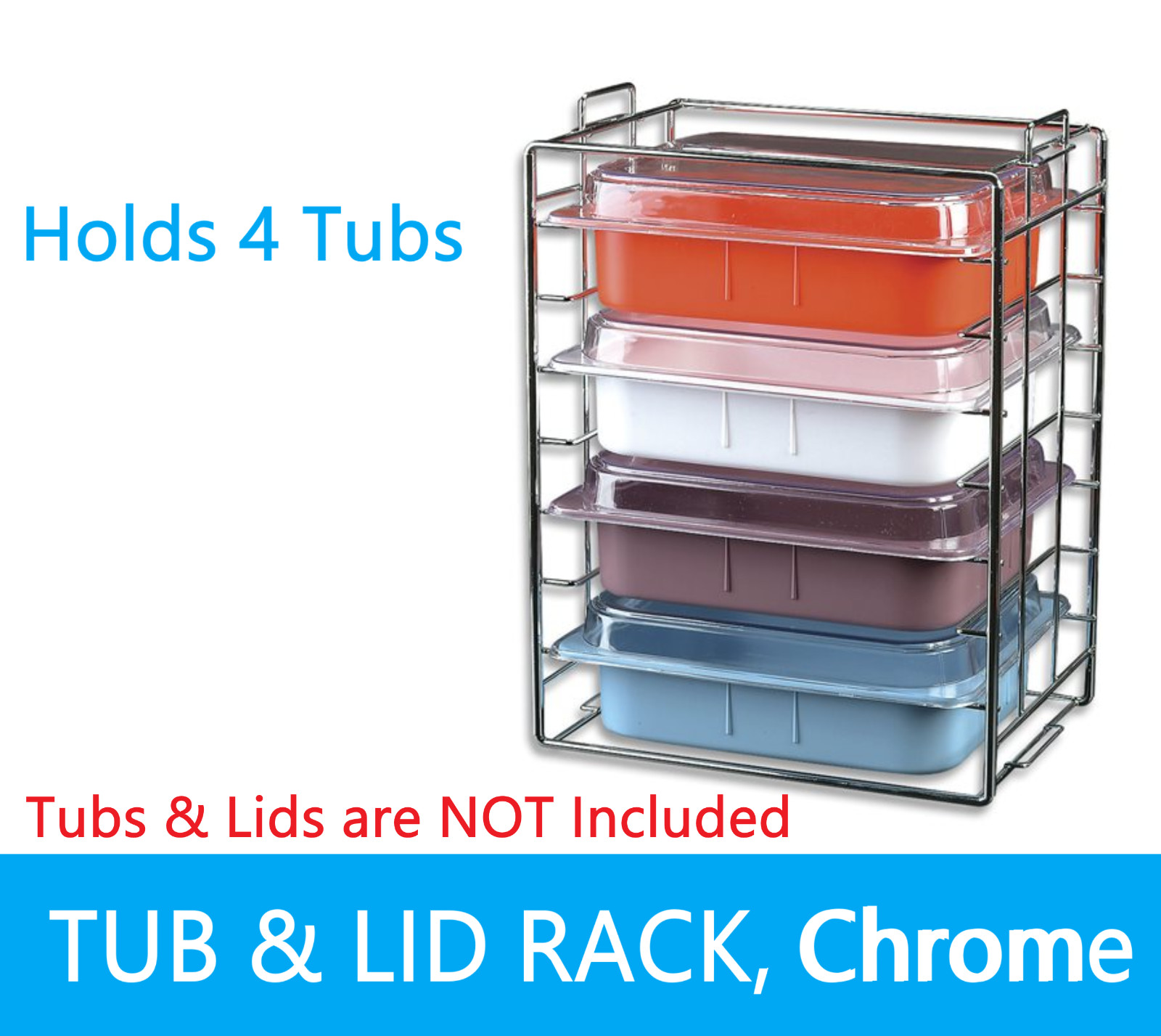 Dental Operation Tub Rack, Procedure Tub Rack For Tubs with Lids, Capacity: 4