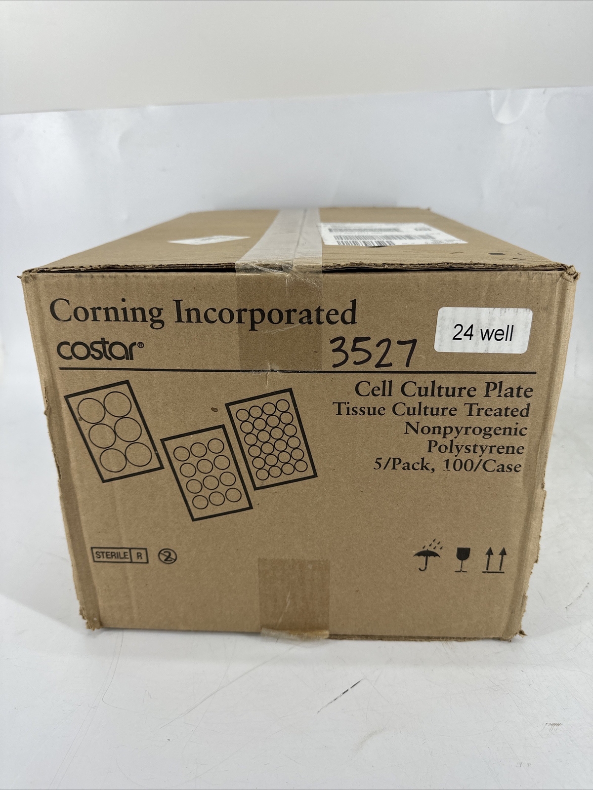 BOX OF 100 Corning Costar 3527 Cell Culture Plate 24 Well TC Treated NEW SEALED