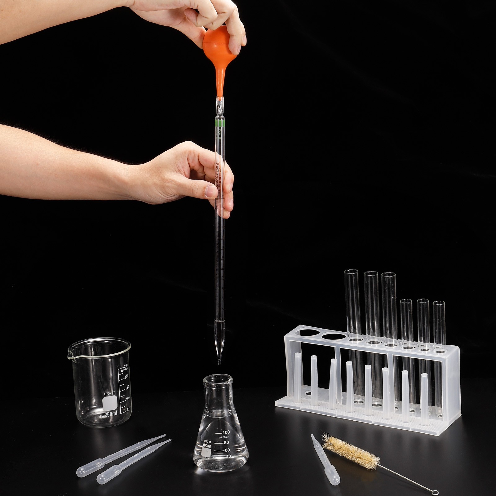 Graduated Dropper Pipettes Kit 15ml Borosilicate Glass Pipette Clear