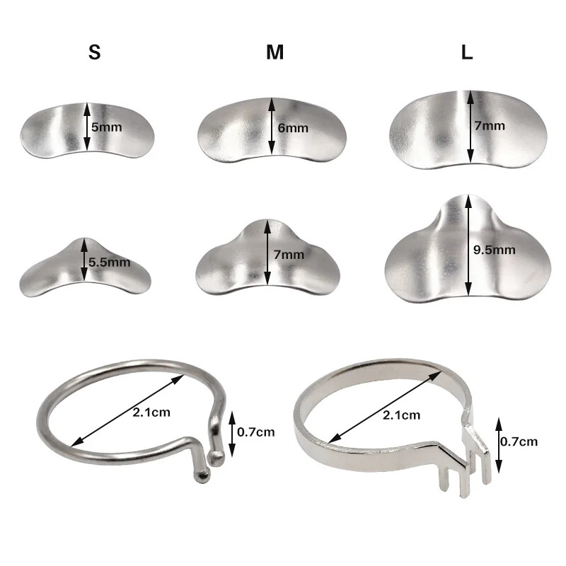 100pcs/Box Dentales Matrices Bandas de matriz de metal contorneadas se Dentista