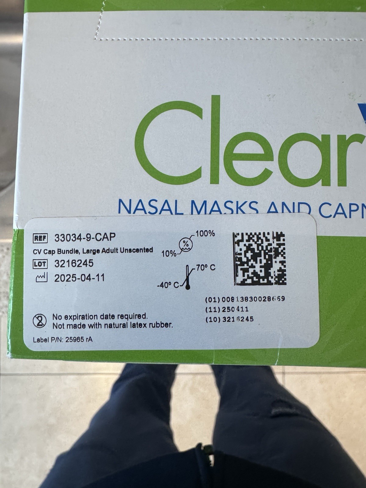 ClearView Single-Use Nasal Mask Adult Unscented Grey 12/Pack