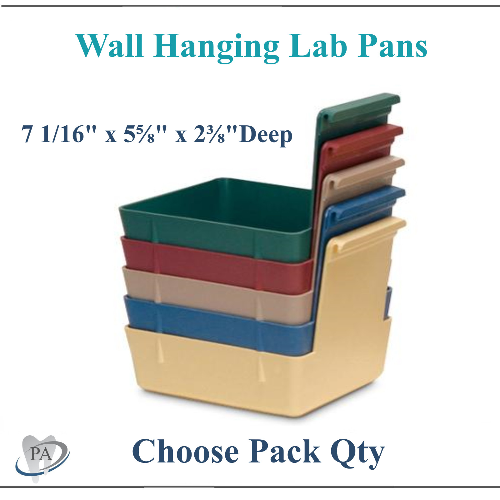 Dental Work Lab Pans HANGING LAB PAN Medium Size 7 1/16″ x 5⅝” x 2⅜”D, 10/Pack