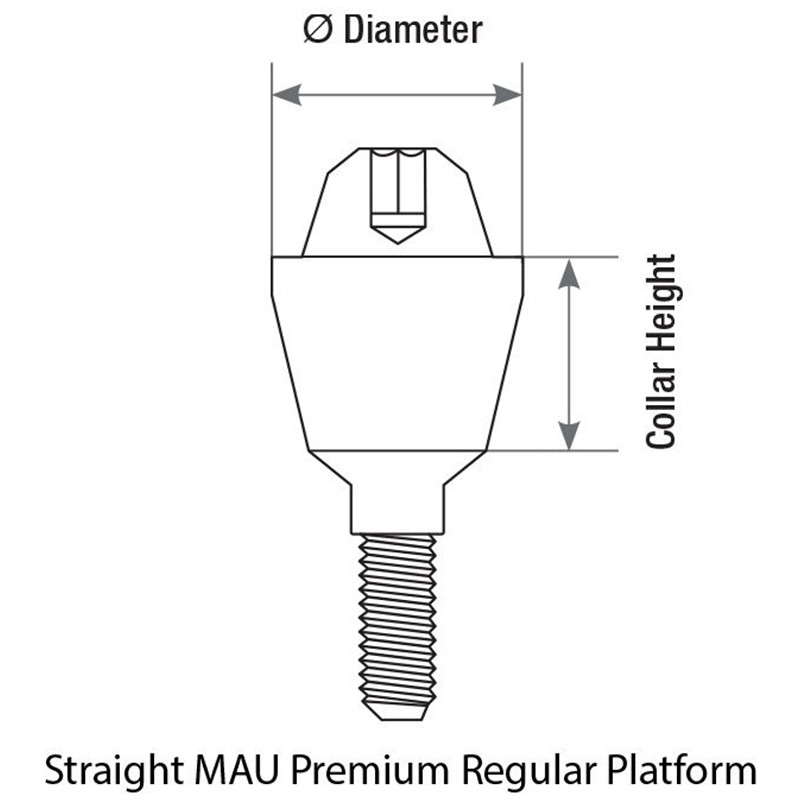 1x Set Dental Straight Multi Unit 1.6 RP Int Hex 2.42 PEEK Scan Body Titanium
