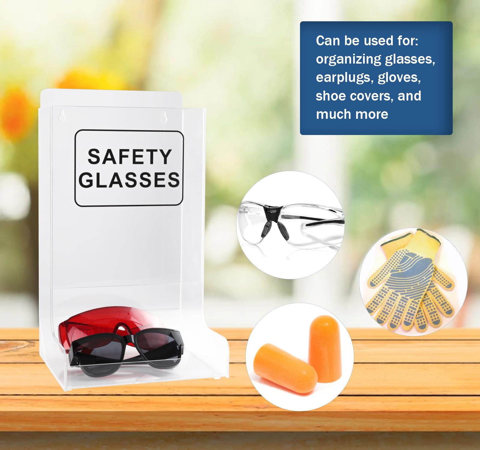 Healthible Acrylic Safety Glasses Dispenser, Holder for Industrial, Dental, L…