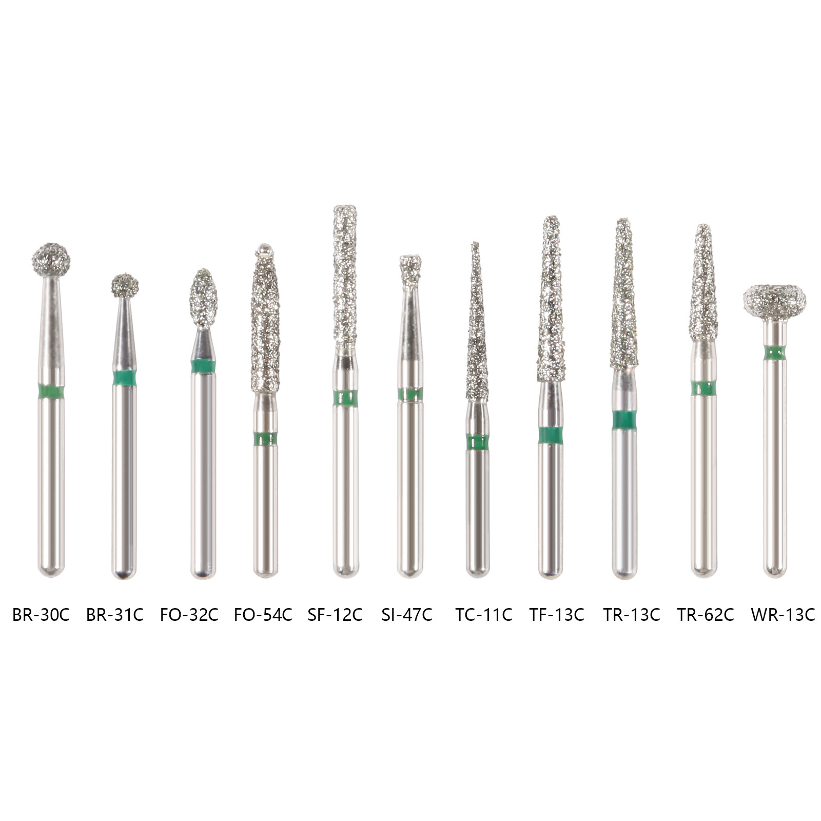 97Types Dental Diamond Burs FG 1.6mm for High Speed Handpiece 5Pcs/pack Drill ns