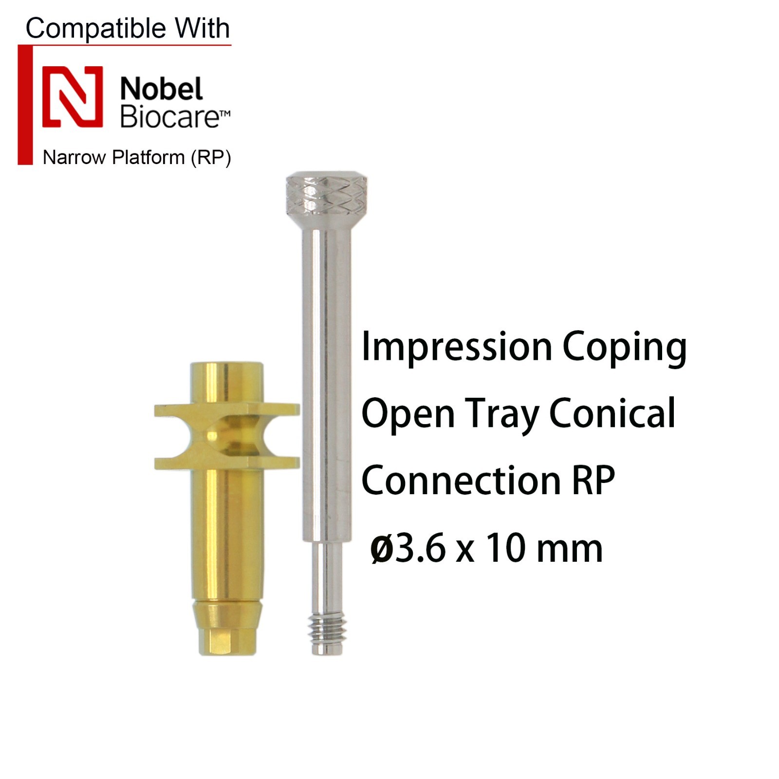 Nobel Biocare Impression Transfer Coping Open Close Tray for NP/RP Hex Platform