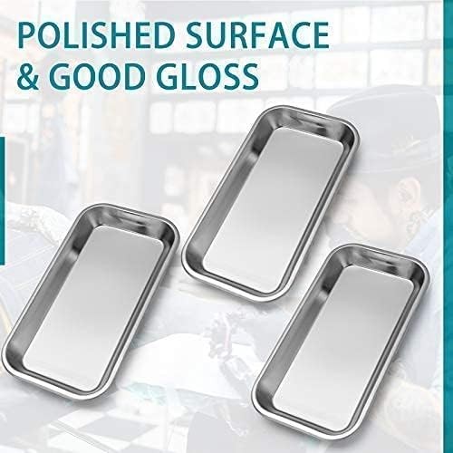COYMOS 3 Pack Surgical Tray, Stainless Steel Tray 3 Count (Pack of 1), 3