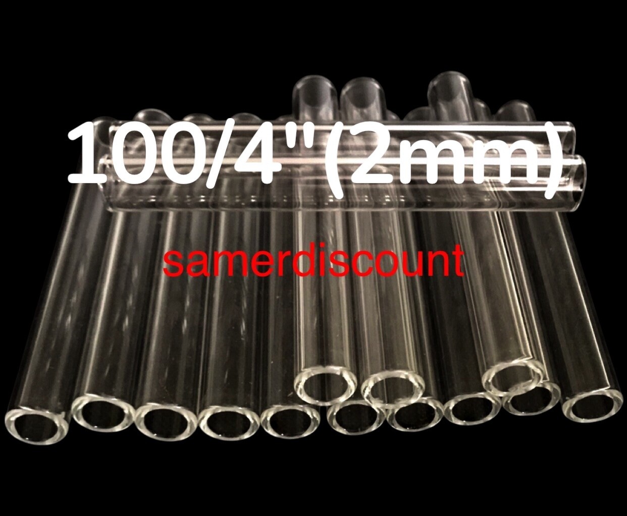 (100 Pieces) 4 Inch Clear Pyrex Glass Blowing Tube 12mm OD 8mm ID 2mm Thick Wall