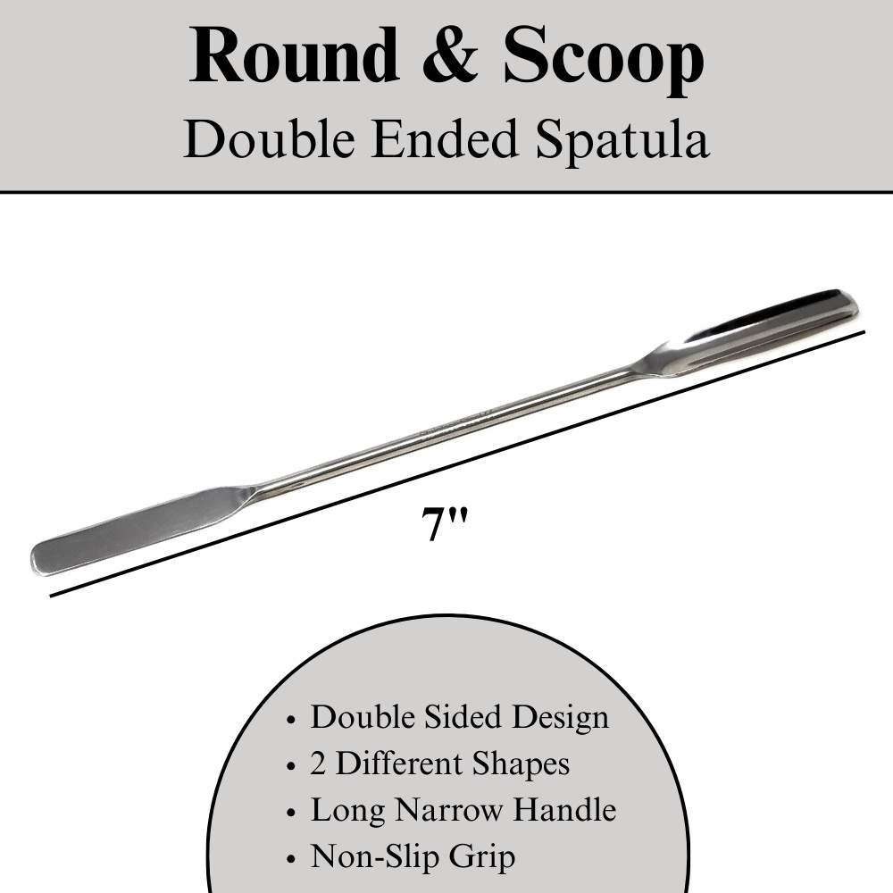 6Pcs 17.75cm Stainless Steel Spatula Chemistry Laboratory Lab Metal Spoon Scoop