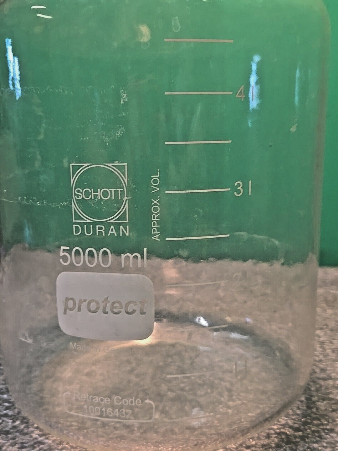 SCHOTT DURAN 5L Safety Plastic Coated 5000 ML Bottle 017280-5000 TRACEABLE