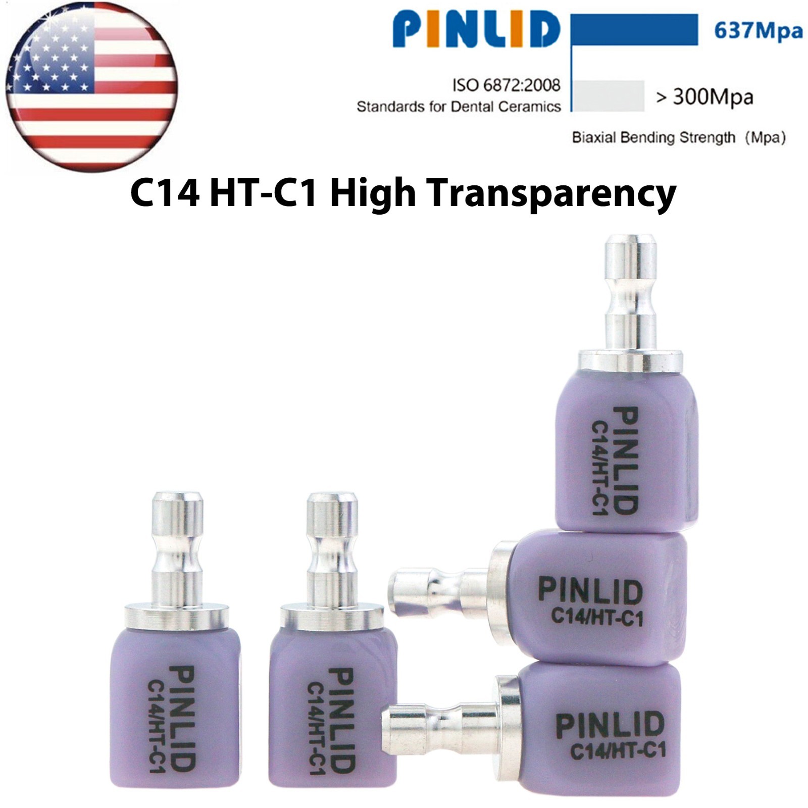 US C14 HT High Transparency Glass Ceramic Block Lithium Disilicate CAD/CAM Cerec