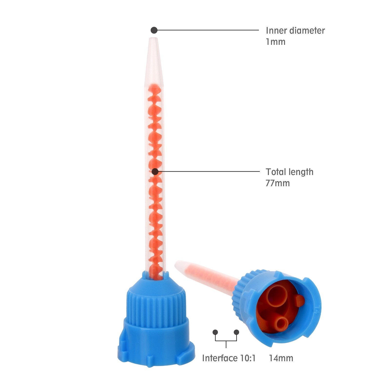 OneMed Dental Mixing Tips for Impression Temp Crowns Material (10:1) 50Pcs/Bag
