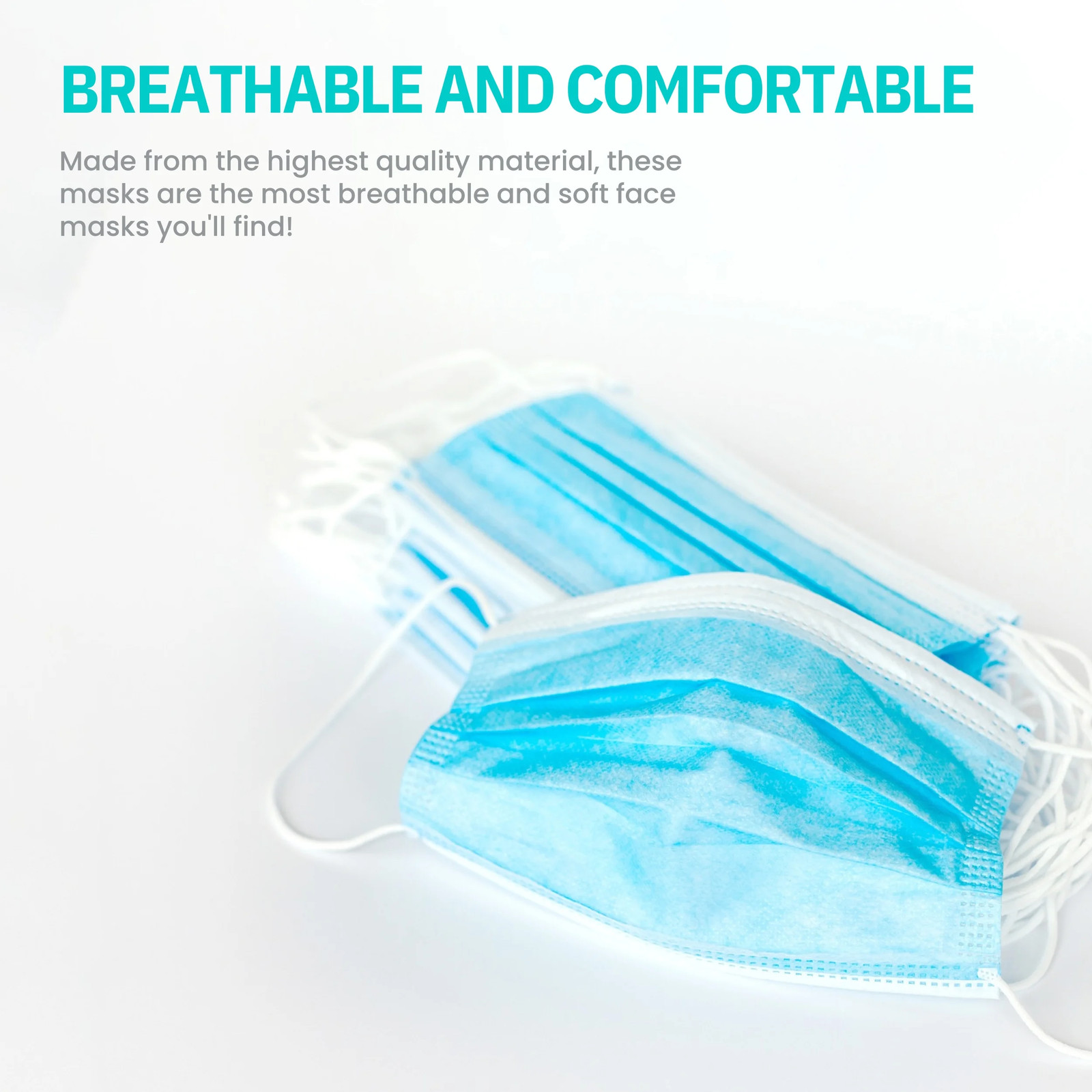 Disposable Kids Face Mask Child Size Pleated 3 Ply – 100 Pieces Children – BLUE