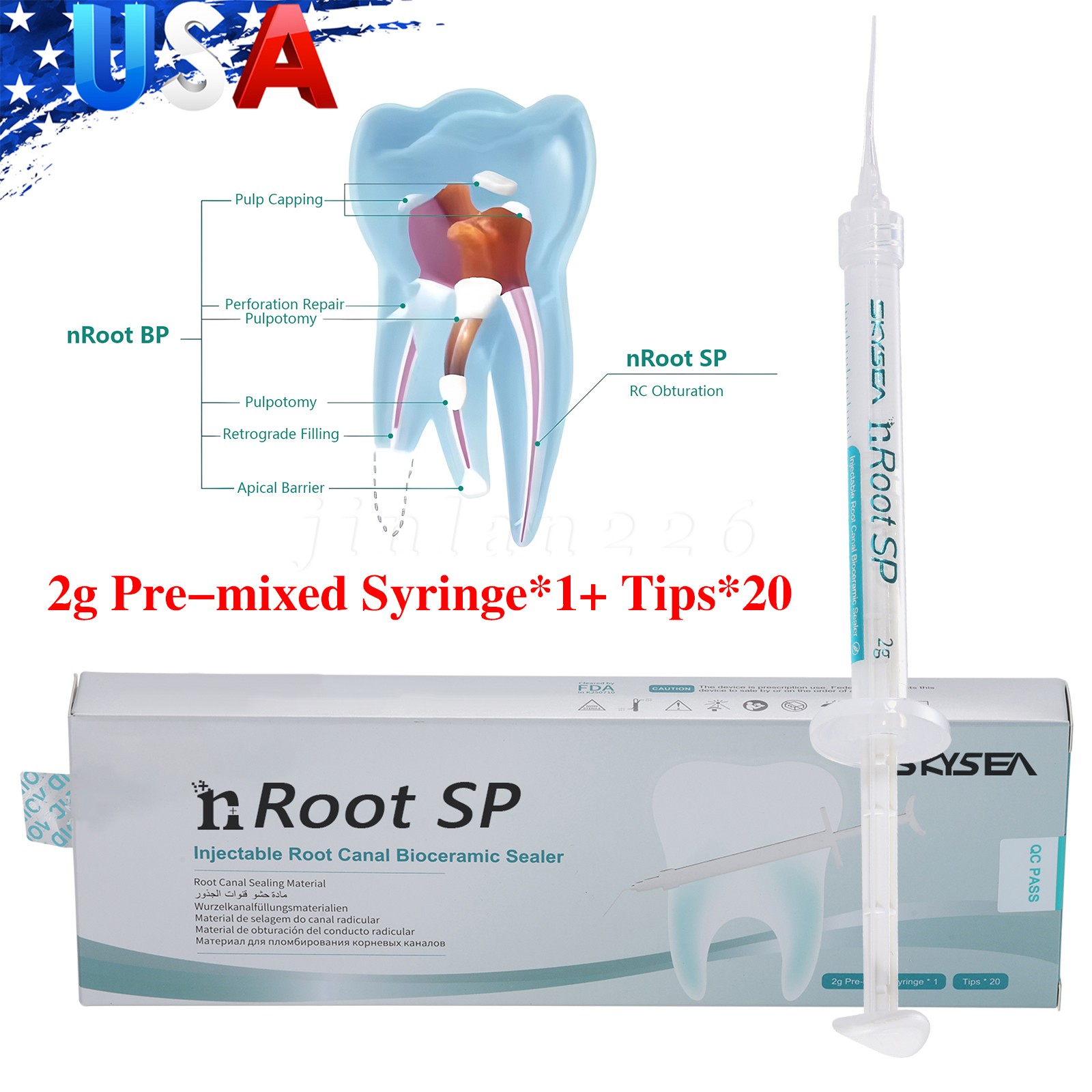 2g Dental Root canal bioceramic sealer/Repair Root Canal Endo Filling Cement SP