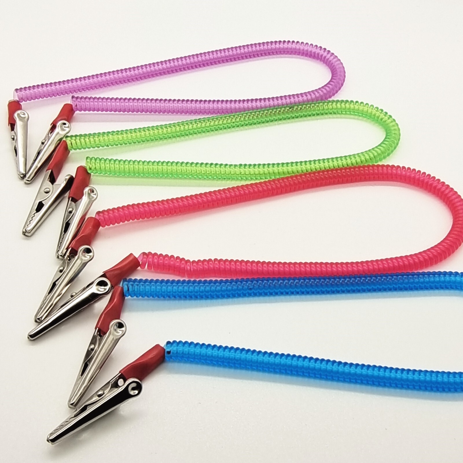 50 PCS Dental Patient Bib Clips Chains Napkin Holder Flexible Coil Plastic Chain
