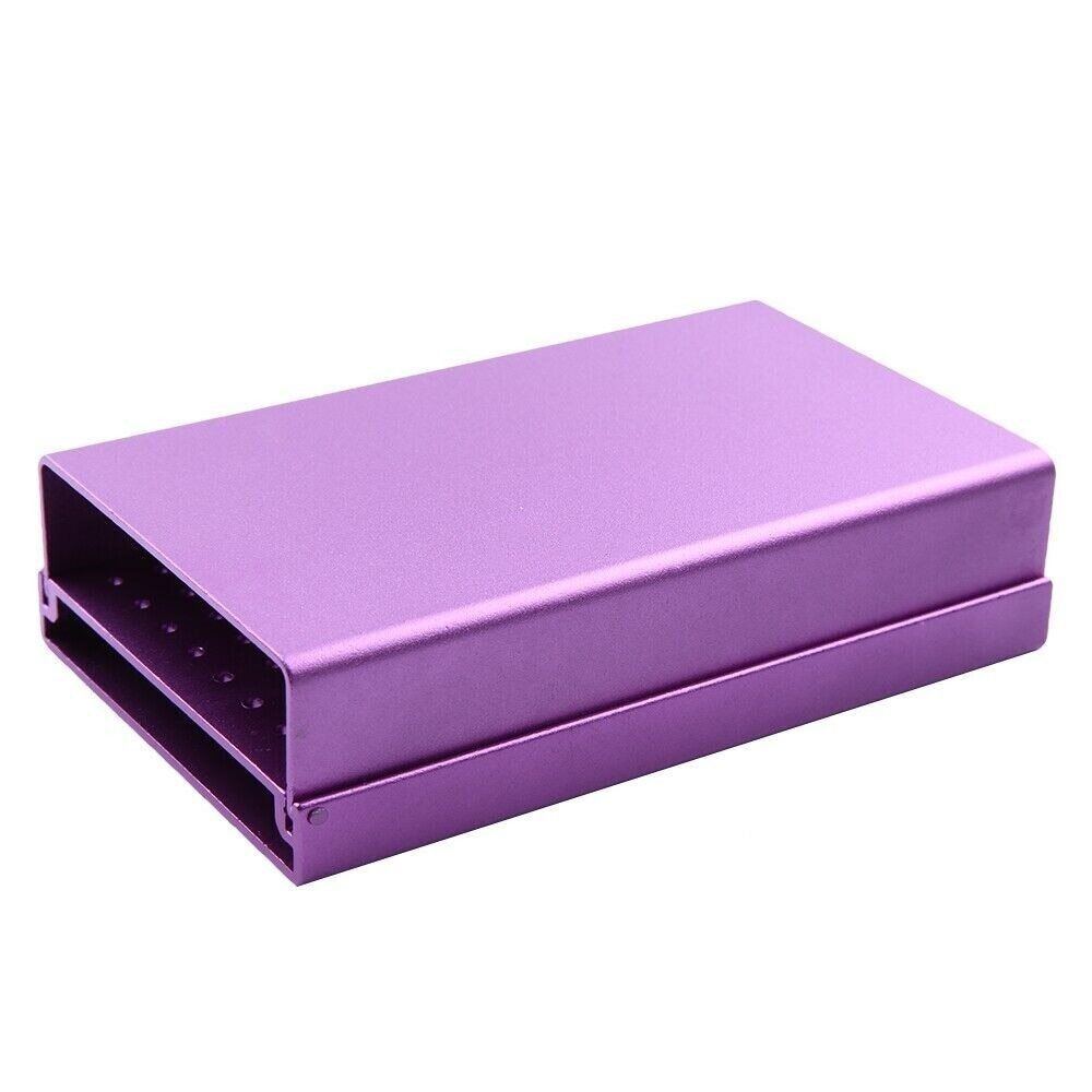 Dental Bur Holder Block Disinfection Box Case Aluminium Autoclave 24/76/152 Hole