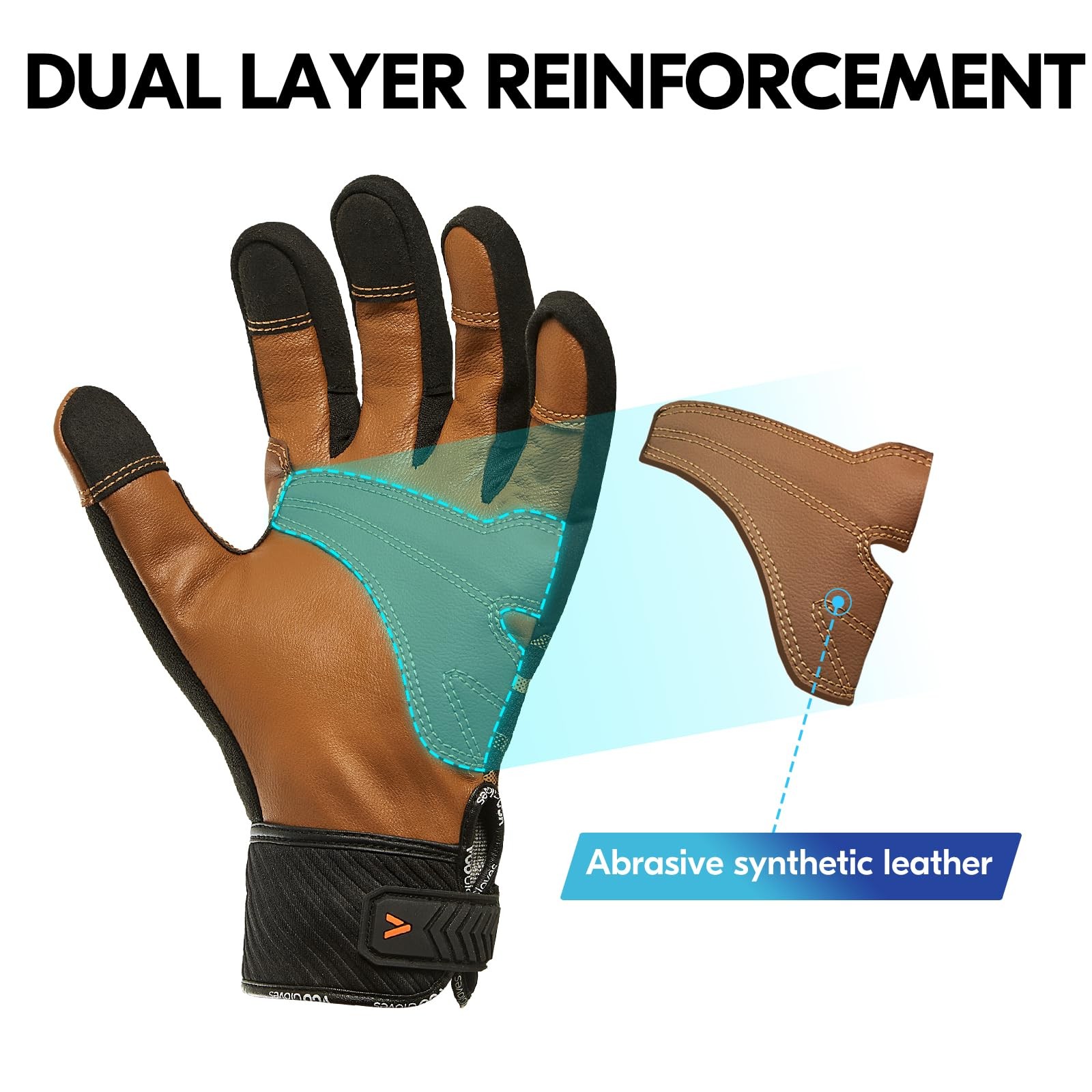 Vgo… Goatskin Work Gloves For Men Leather Gardening Gloves Light Duty