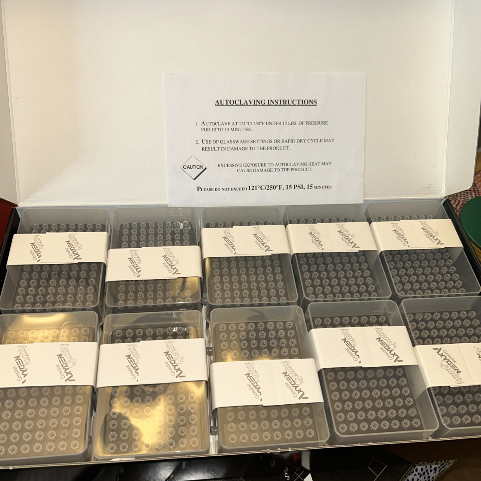 Axygen Pipette 96 Tips Clear, Racked 8.5-10ul T-400-R *10 Racks & Trays
