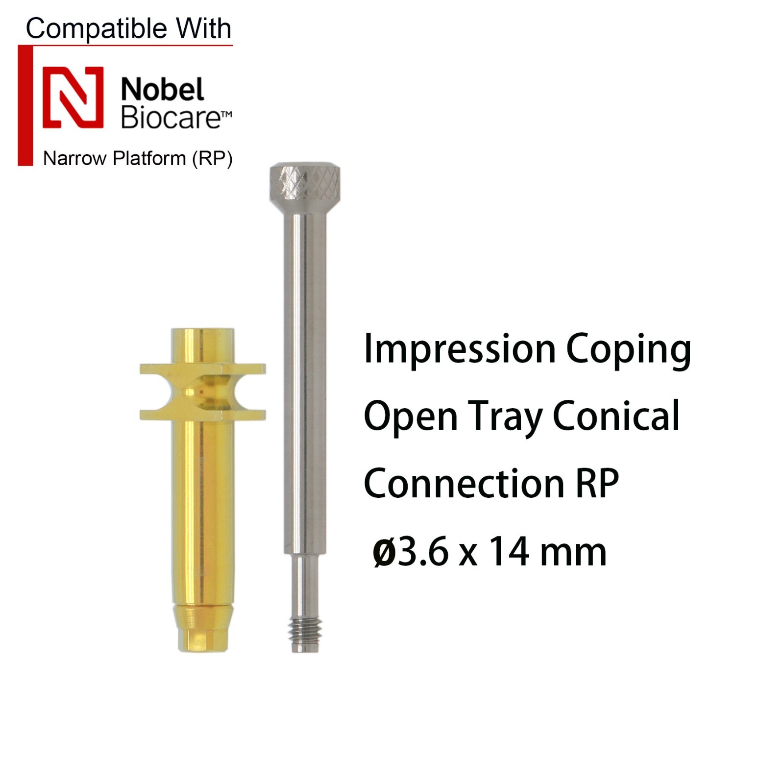 Nobel Biocare Impression Transfer Coping Open Close Tray for NP/RP Hex Platform