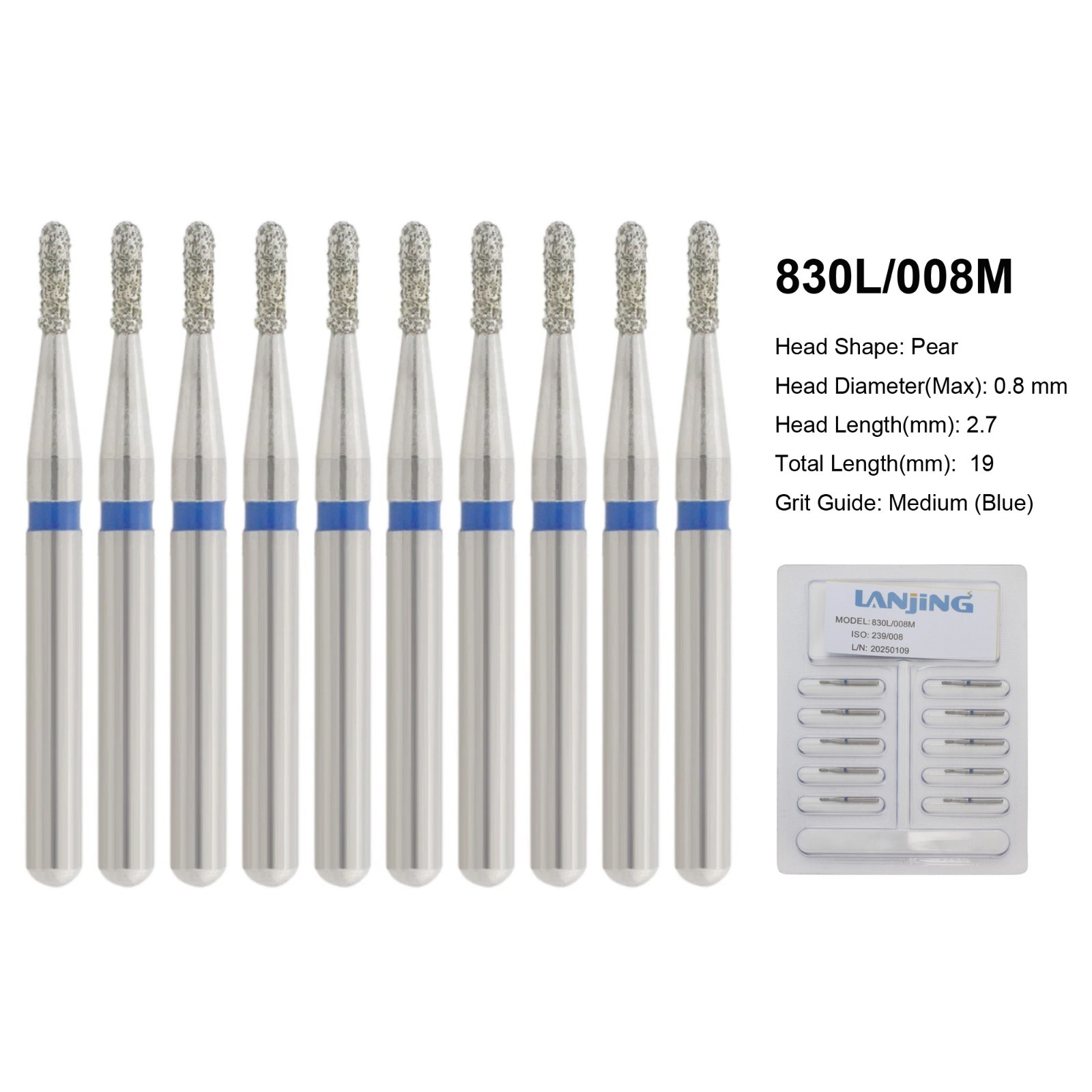 Wave Dental Carbide Bur FG Diamond Burs Football Pear Round End Taper High Speed