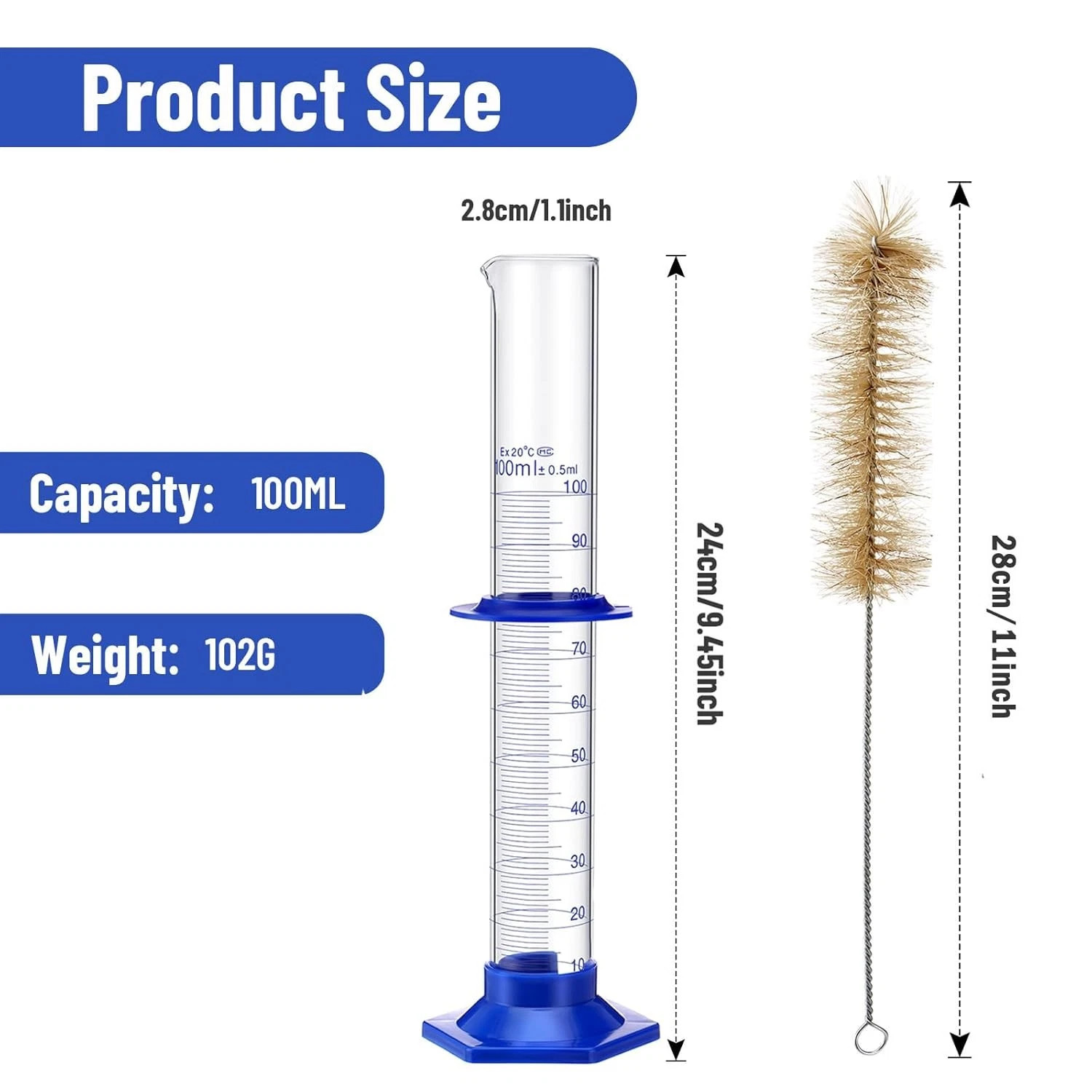 5Pcs/14Pcs Borosilicate Glass Lab Beaker,Graduated Cylinders Measuring Glassware