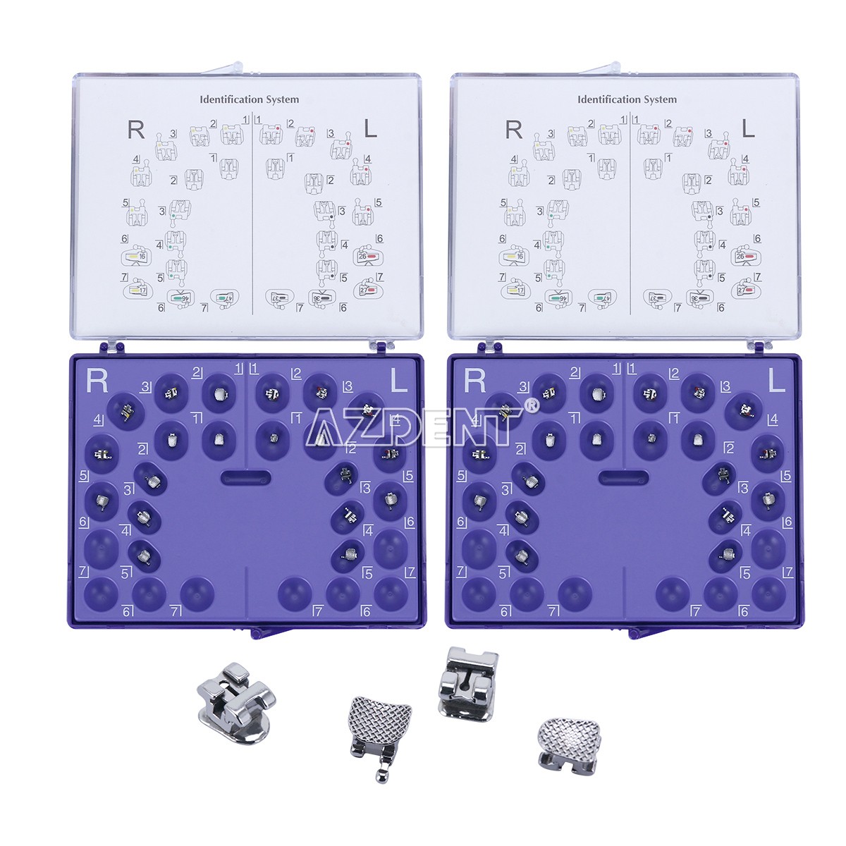 AZDENT Dental Orthodontic Brackets Self-ligating Braces Roth/MBT 022 Hooks 3/345