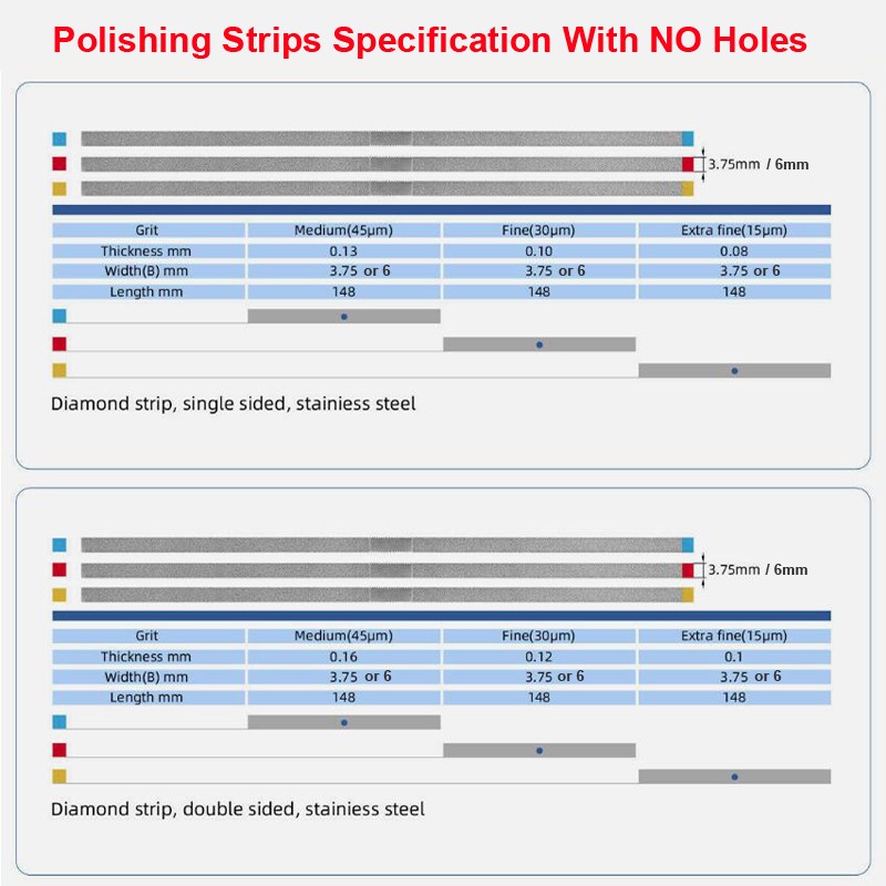 Dental Saw Diamond Strip Orthodontic IPR Fine Finishing Metal Polishing Strips