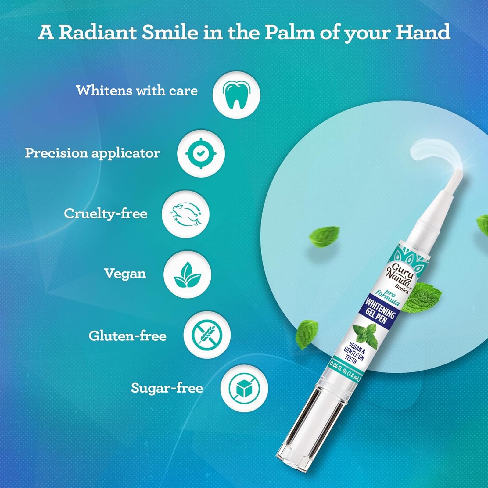 GuruNanda Teeth Whitening Pen,(0.06 fl oz)-20 0.06 Fl Oz (Pack of 1), White