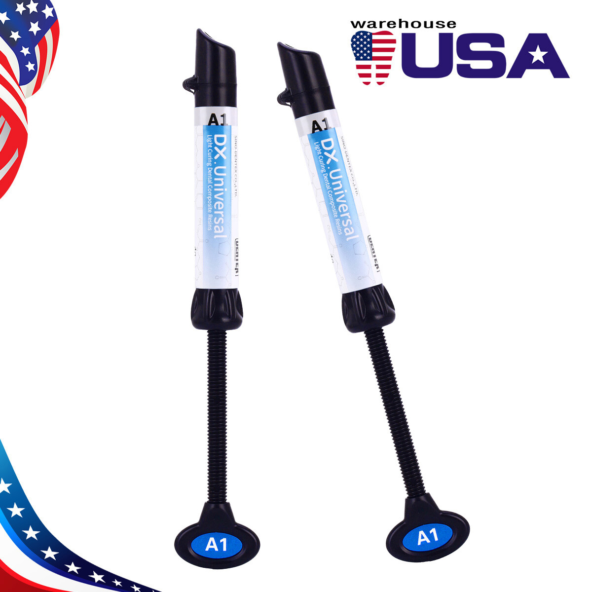 Dental Light Cure Nano Hybrid Composite Resins Dentex Universal A1 A2 A3 A3.5 US