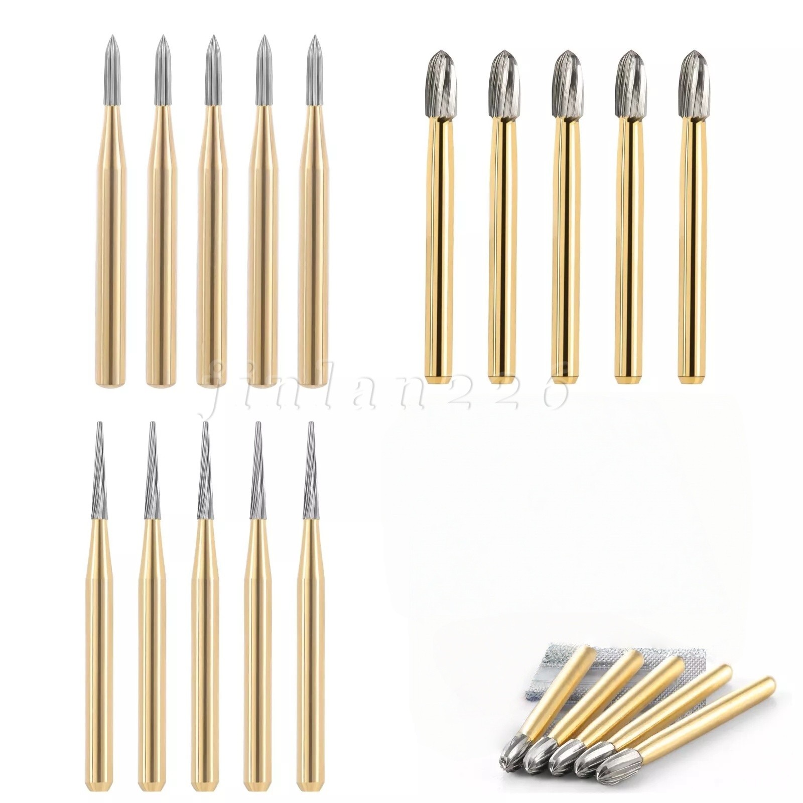 Dental Tungsten Carbide Bur Trimming & Finishing Egg Football FG7404/7406/7408