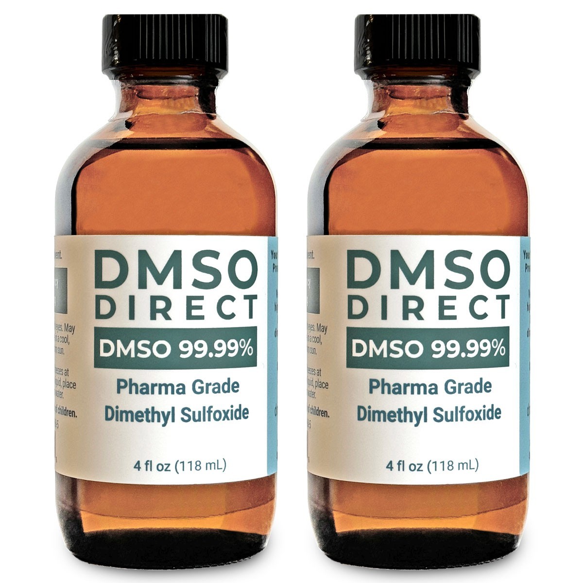 DMSO Liquid 99.99% Pharmaceutical Grade Dimethyl Sulfoxide – 4 oz Glass (2-Pack)