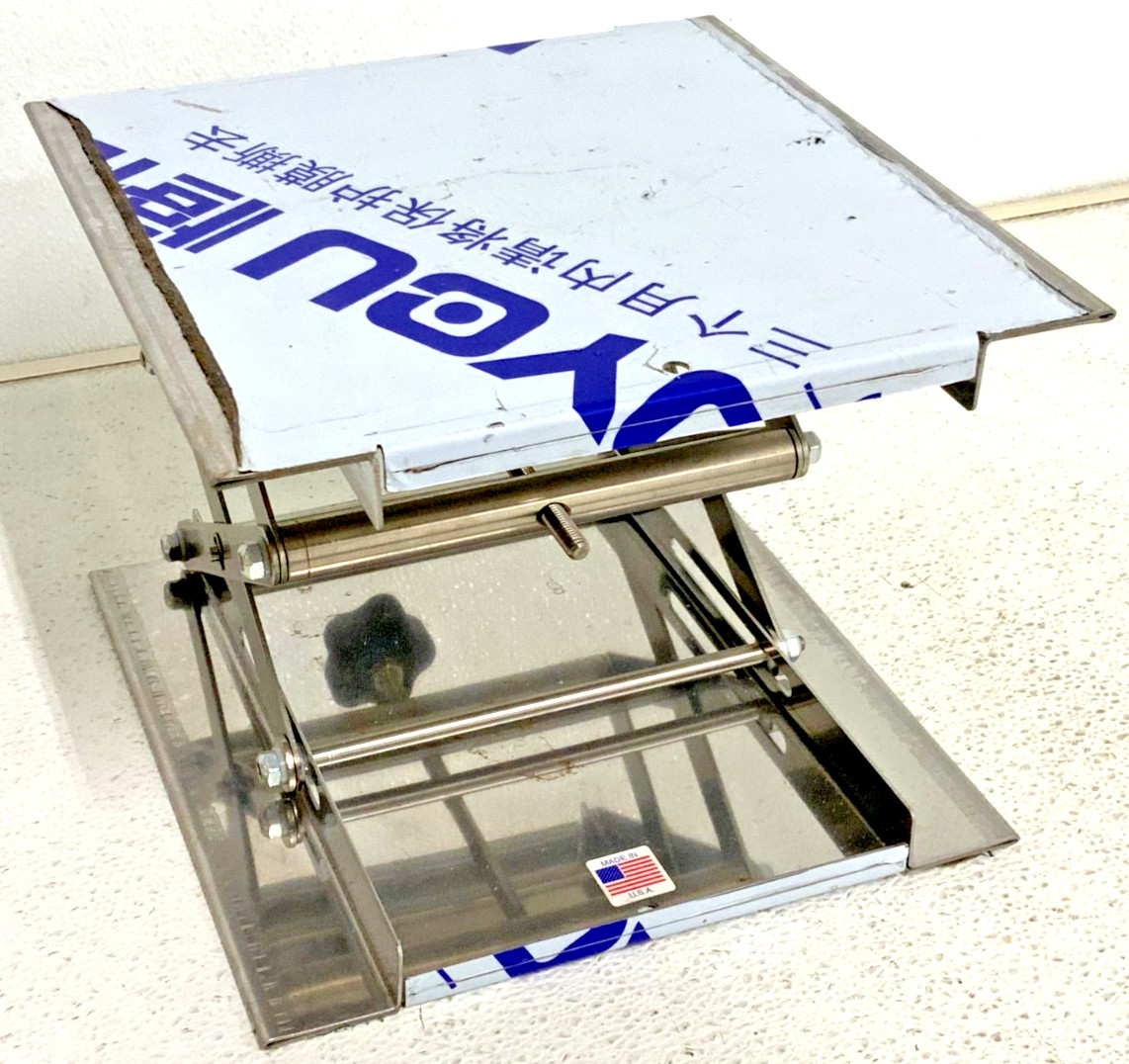 New Ace Glass/Fisher Like 10X10 Heavy Duty Lab Lift Table 80Lb Stainless Steel