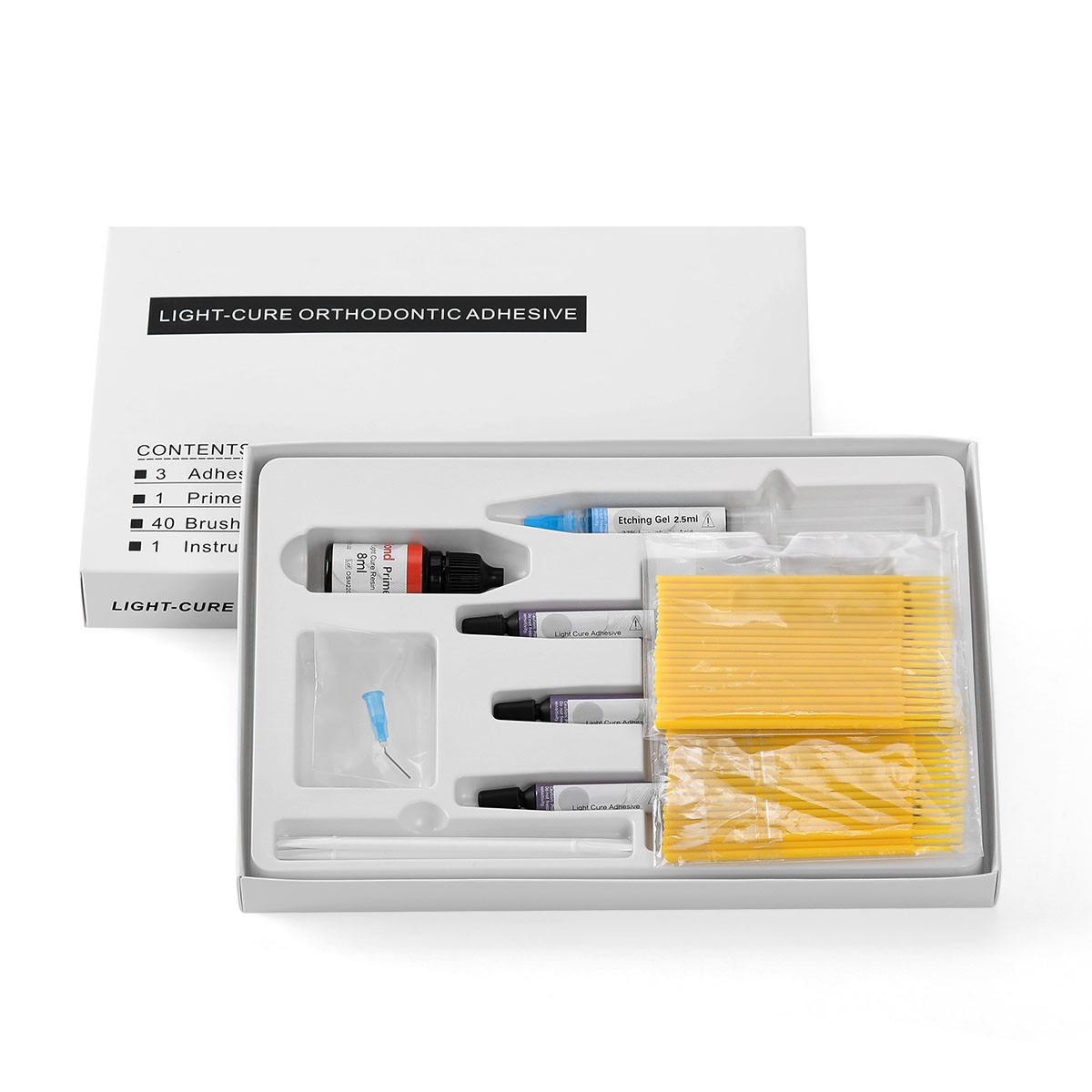 Dental Orthodontic Bracket Braces Glue Bonding System Light Curing Adhesive Kit