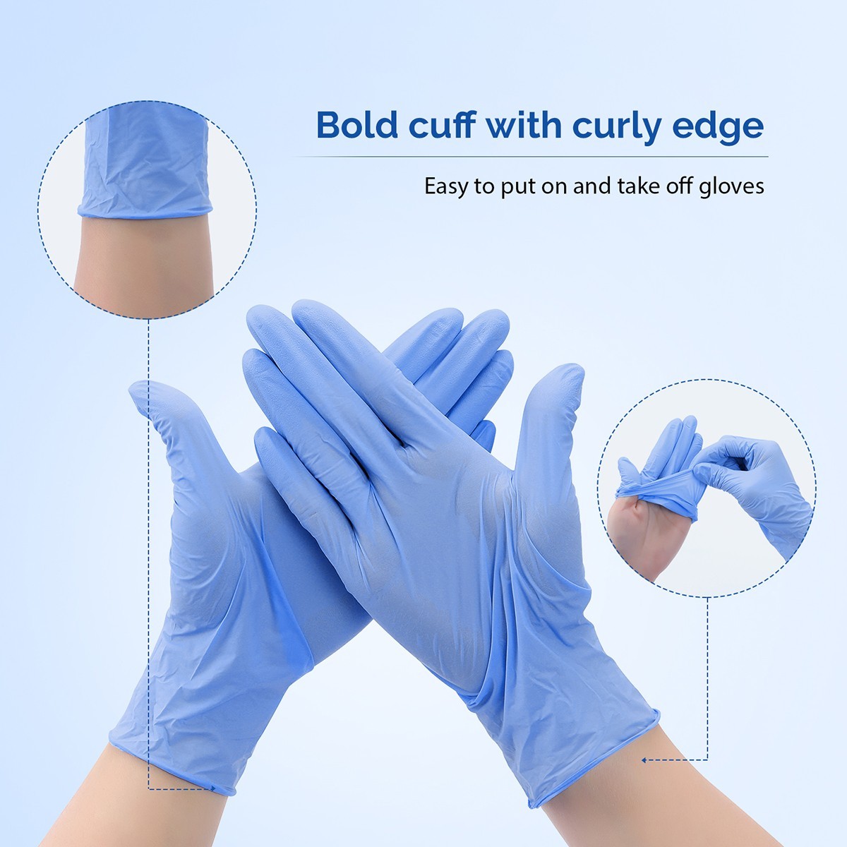 Puncture Resistant Nitrile Gloves Touchscreen Compatible 100pcs Latex Free S-XL