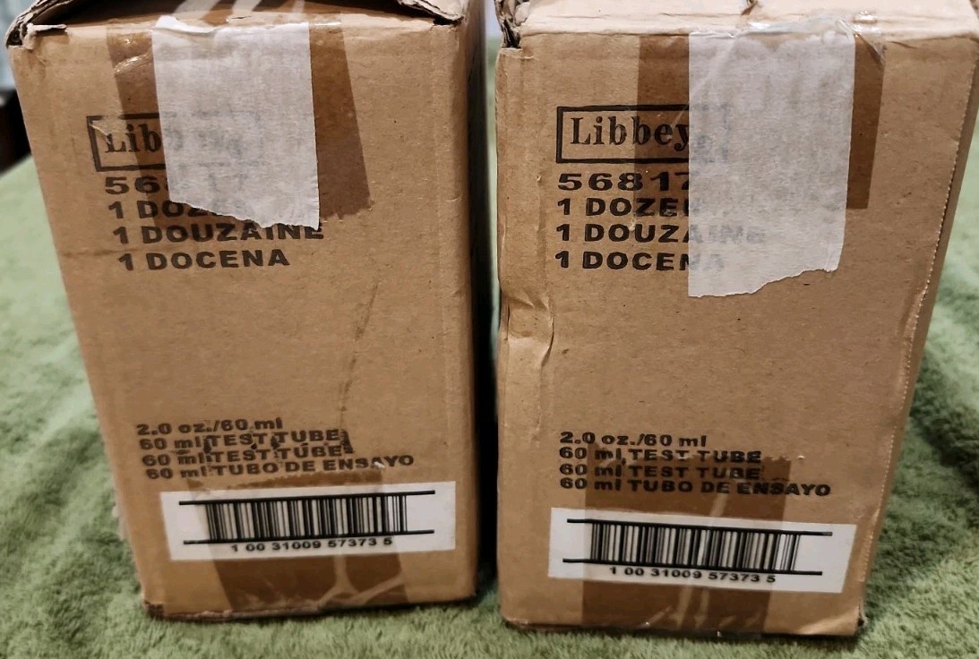 Libbey #56817 2oz 60ml Glass Test Tube 24X New In Box