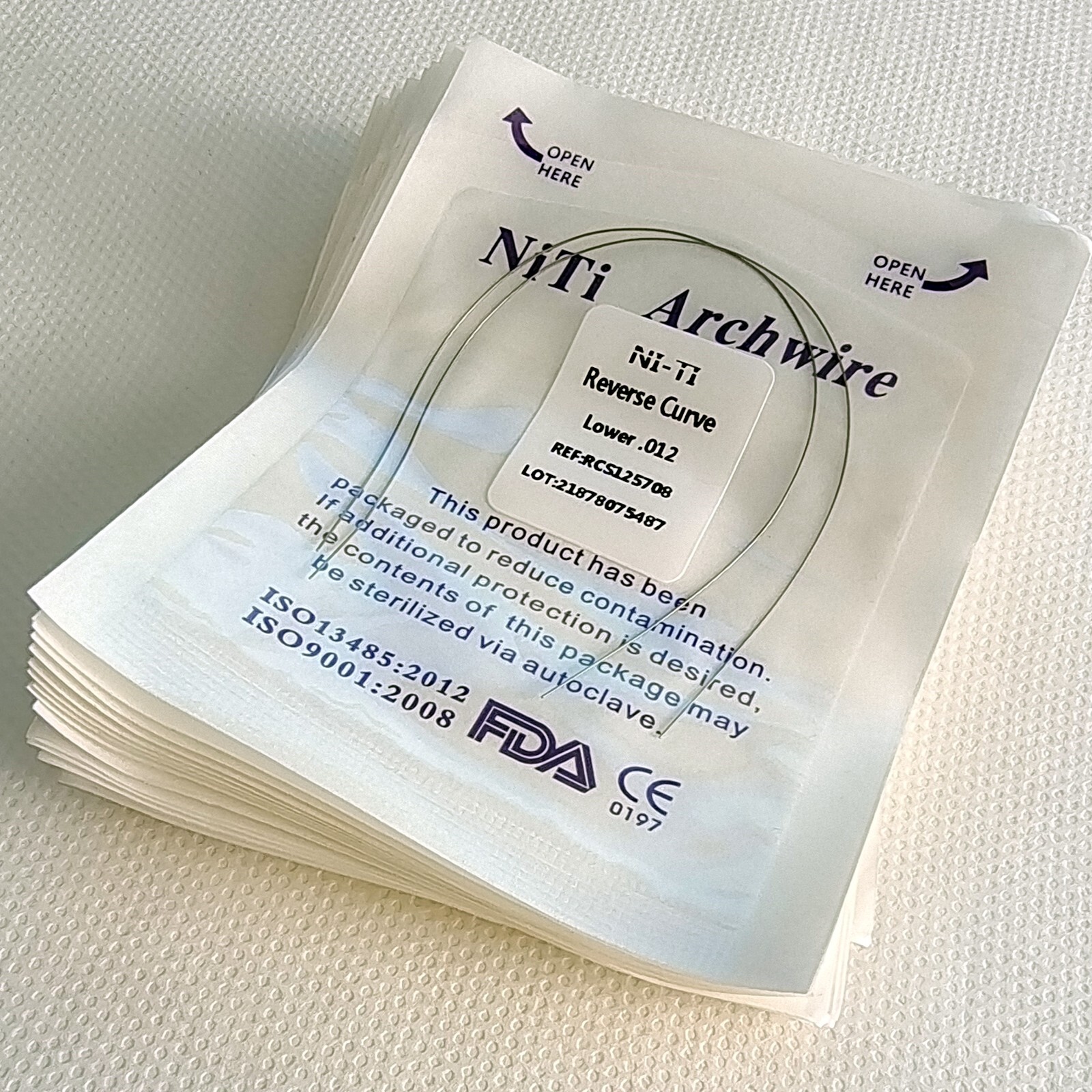 Dental Orthodontic Reverse Curve Arch Wire Niti Super Elastic Round