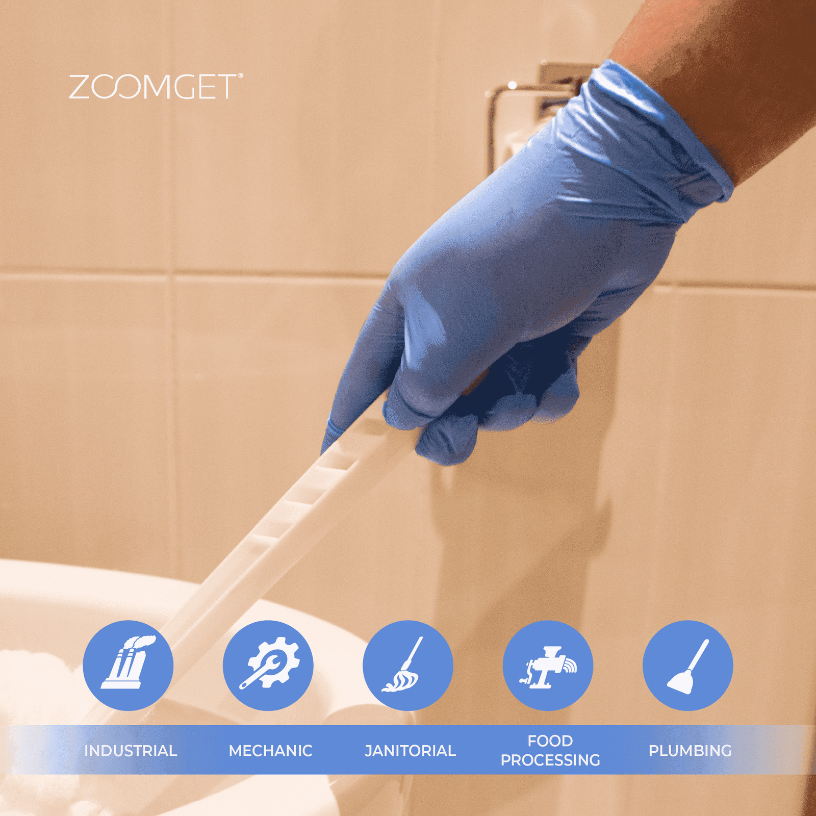 X3 Blue Nitrile Disposable Industrial Gloves 3 Mil Latex-Free/Food-Safe, 100/Box
