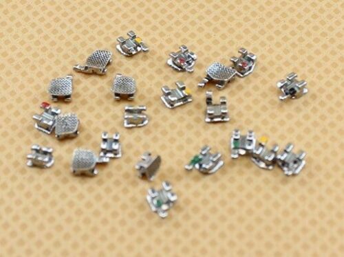 100pcs Dental Orthodontic Brackets Metal Braces standard MBT 022 345 hooks U/L