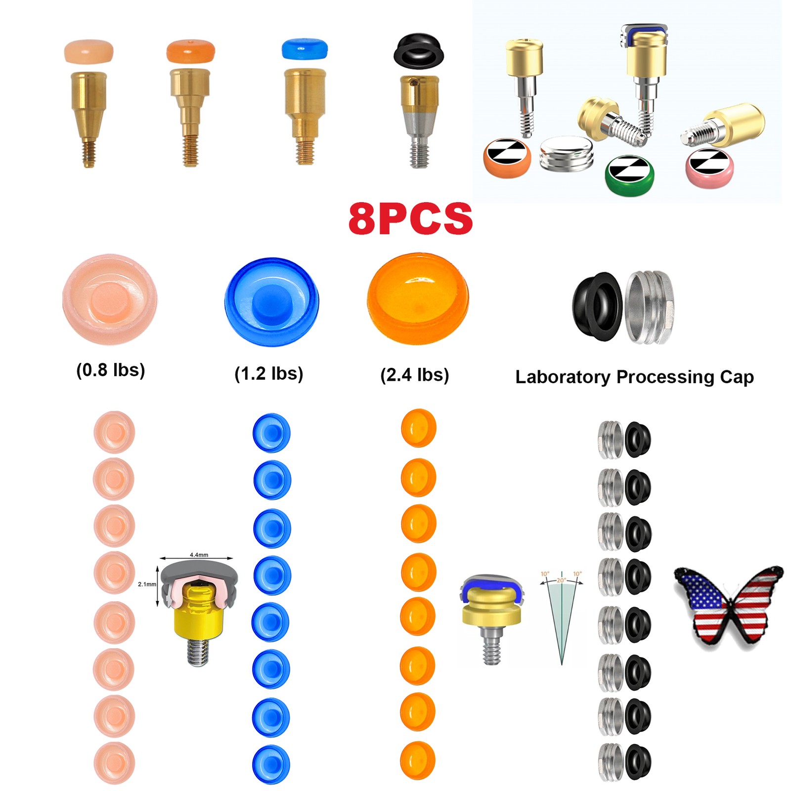 US Dental Locator Overdenture Abutment & Accessories Compatible Multiple Implant