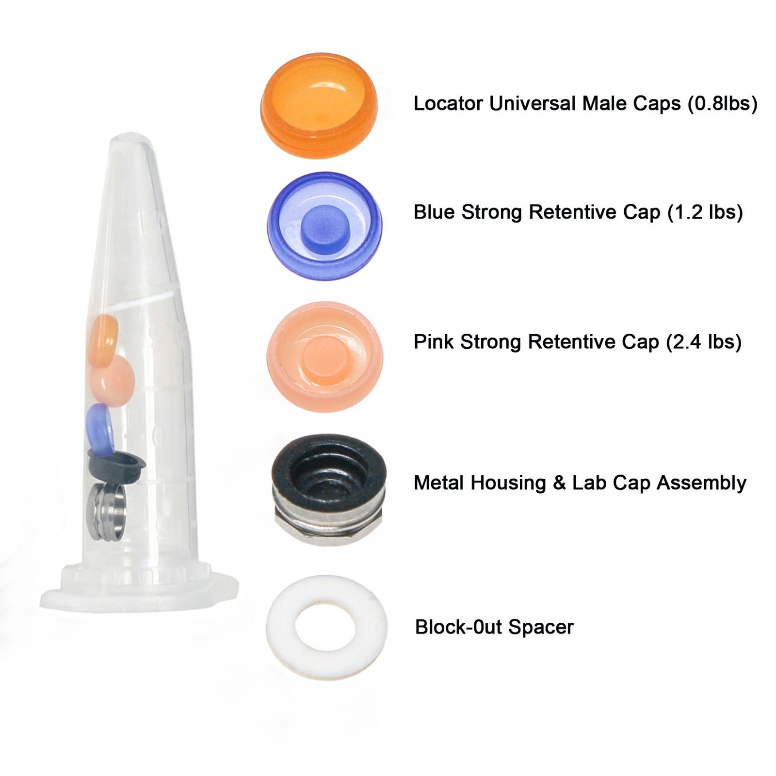 US 5/10Pcs Dental Overdenture Retention Caps for Locator Abutment