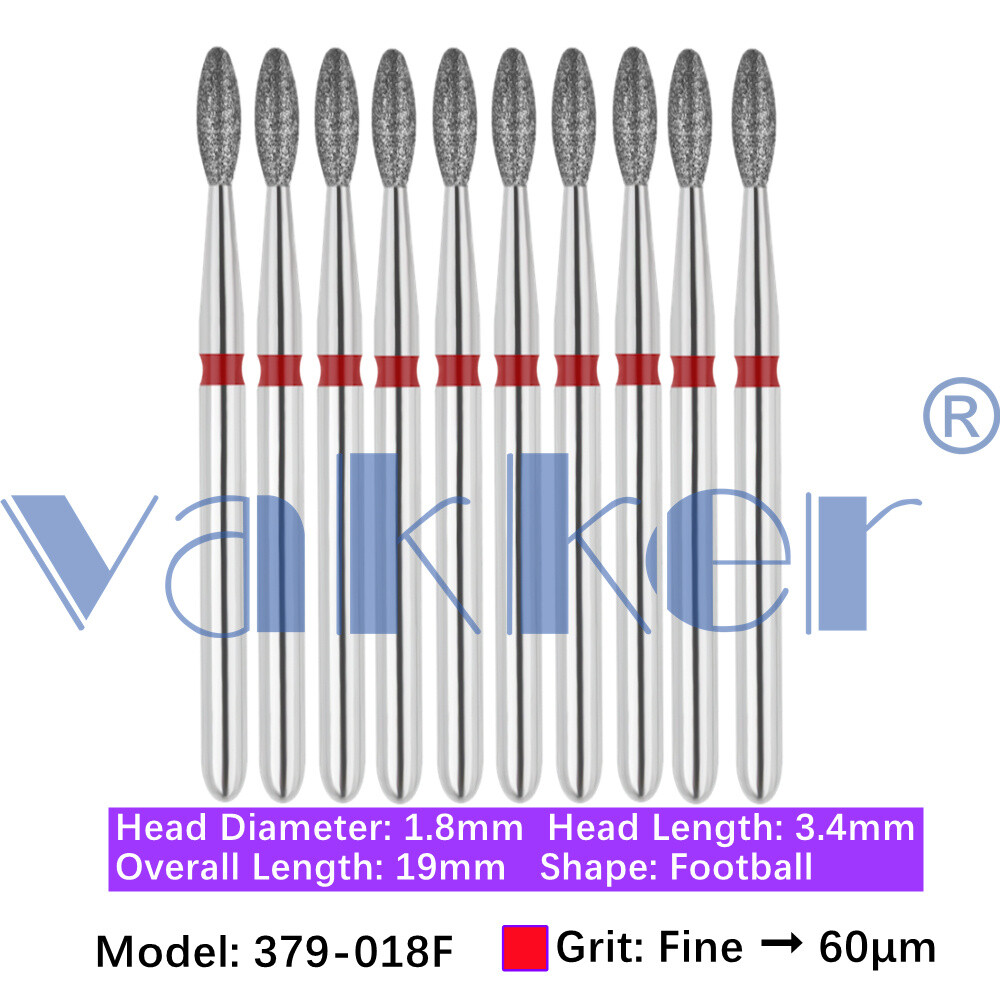 10pc/pk Diamond Burs Shape Egg Diamond Bur Super Fine Medium Coarse
