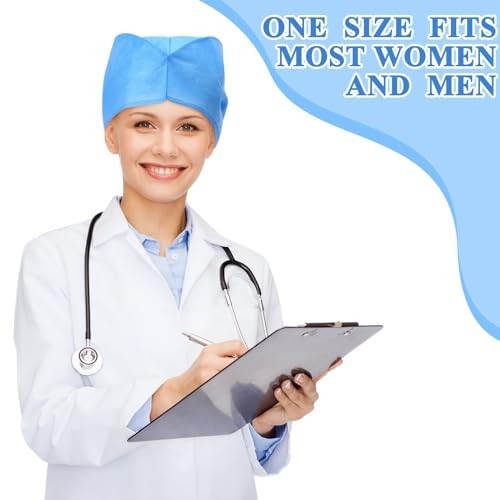 200 Pcs Disposable Surgical Caps Bouffant Scrub Hats Nonwoven Hairnets for Men &