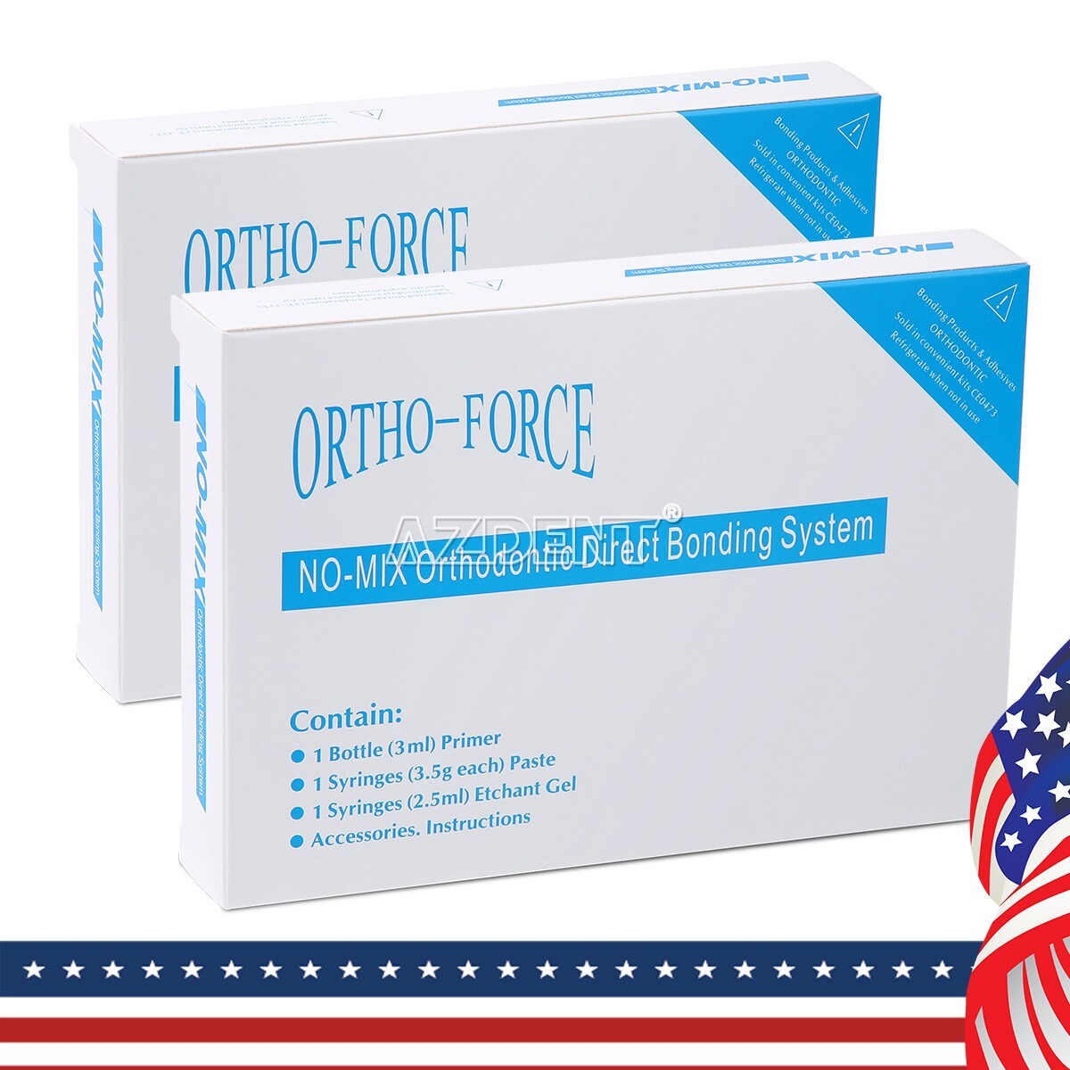 Dental Orthodontic Adhesive Light Cure Band Cement Shade Blue Glue Kit for Brace